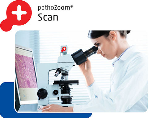 Product image Doctor digitizes slides on her own microscope with PathoZoom Scan