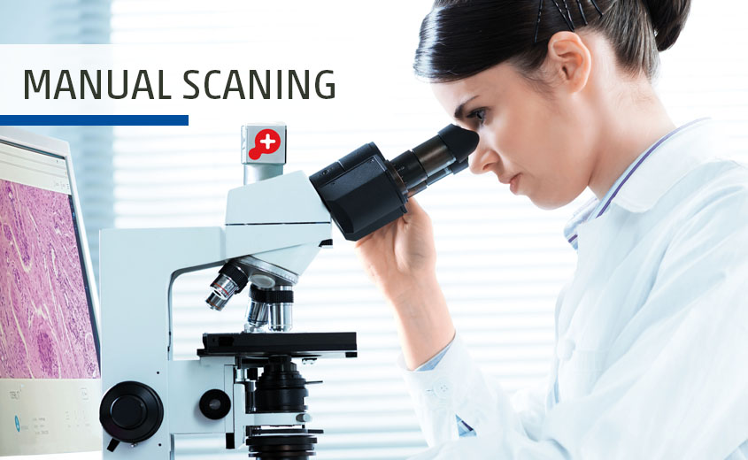 Scan and digitize slides at the microscope